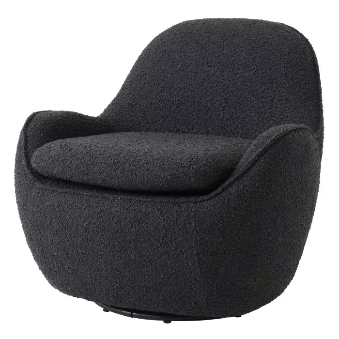 Fotoliu Pivotant Cupido Boucle Black 115677, Eichholtz